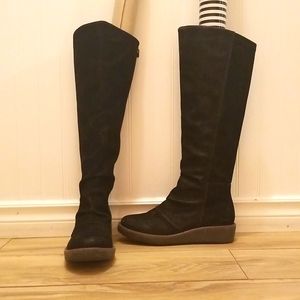 Tall black suede boots - size 7.5